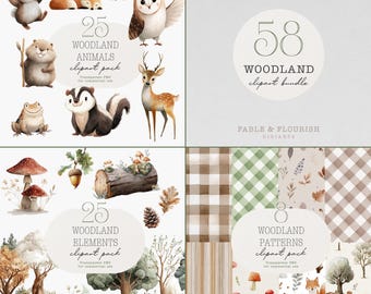 Bos clipart, bos, bos dieren, kwekerij bos, kwekerij bos, bos dieren, bos elementen clipart, boslandschap