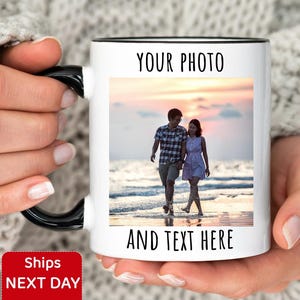 Mug à café personnalisé avec photo, tasse à café avec photo personnalisée, cadeau d&#39;anniversaire pour lui/elle, mug personnalisable avec logo et texte pour homme et femme