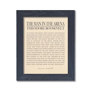 Man in the Arena on Fabric Quote by Theodore Roosevelt, Office Decor for Lawyers, Law Graduates & Judges Gift