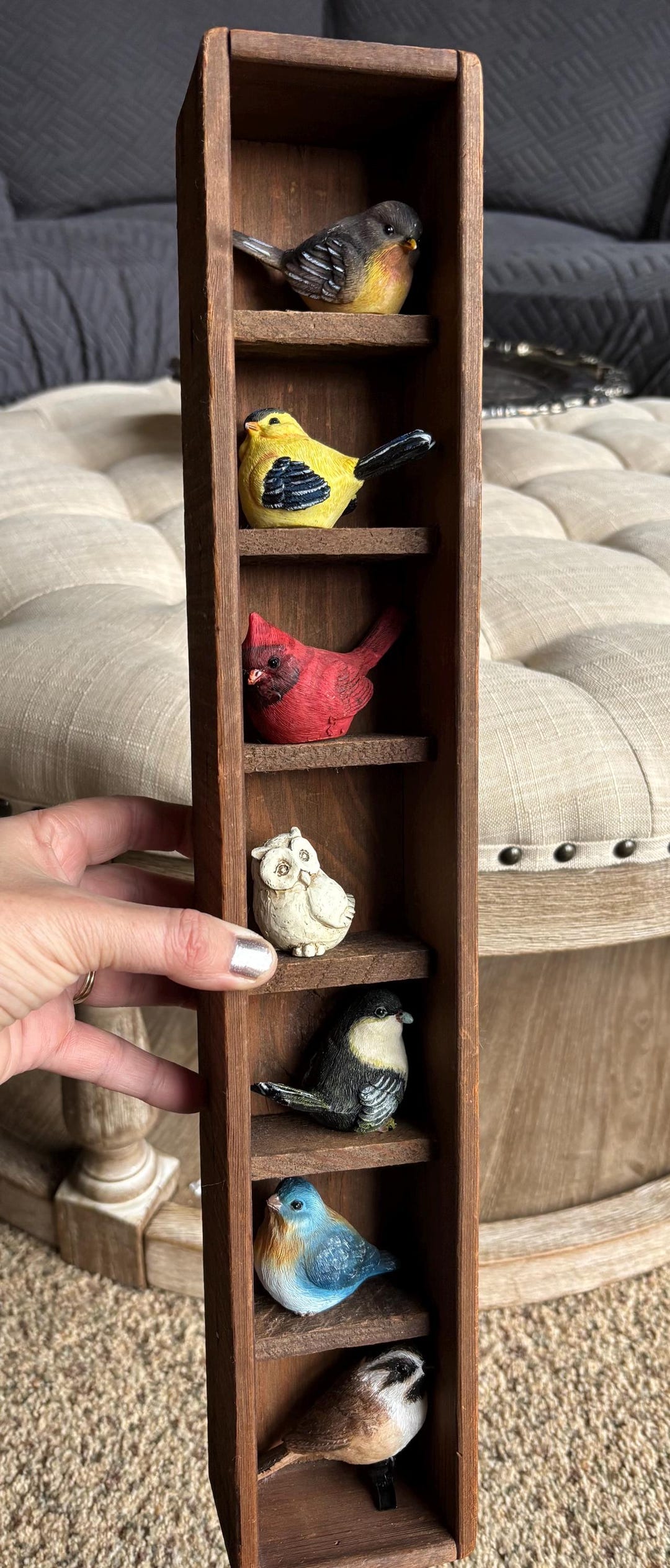 Vintage Handmade Rustic Wood Display Shelf Case for Included Miniature ...