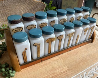 Gorgeous Set of Eighteen Vintage Griffiths Spices With Original