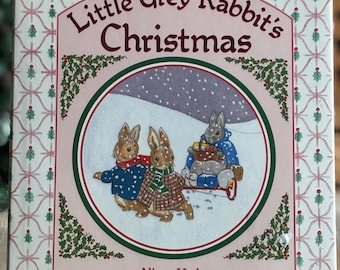 Vintage Little Grey Rabbit’s Christmas Alison Uttley 1988 colorful illustrations kids picture book