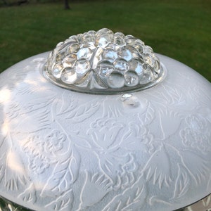 Vintage art deco dome ceiling light fixture frosted white design scalloped