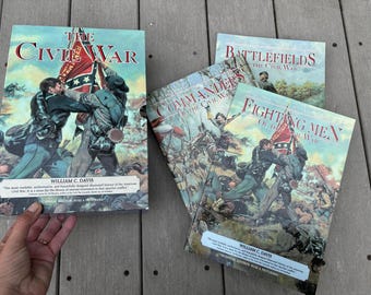 Vintage 3 Book Box Set by William C. Davis - The Civil War- The Commanders - The Battlefields - The Fighting Men - Like Nee