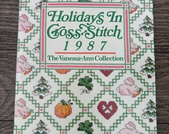 Vintage 1987 hardcover guide Holidays in Cross Stitch crafting ideas