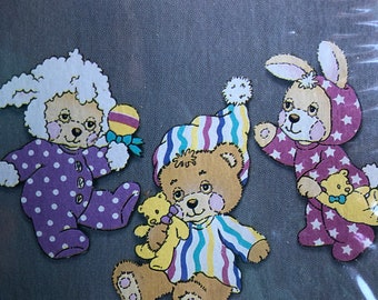 Teddy Beddy Bear & Friends Nursery Room Decor 3 Wall Plaques NEW