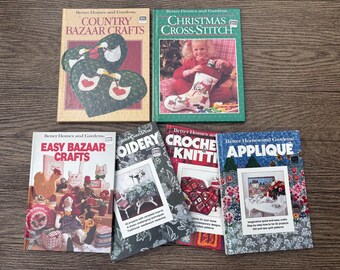 Better Homes & Gardens hardcover guides embroidery crochet knit Christmas cross stitch country bazaar craft ideas