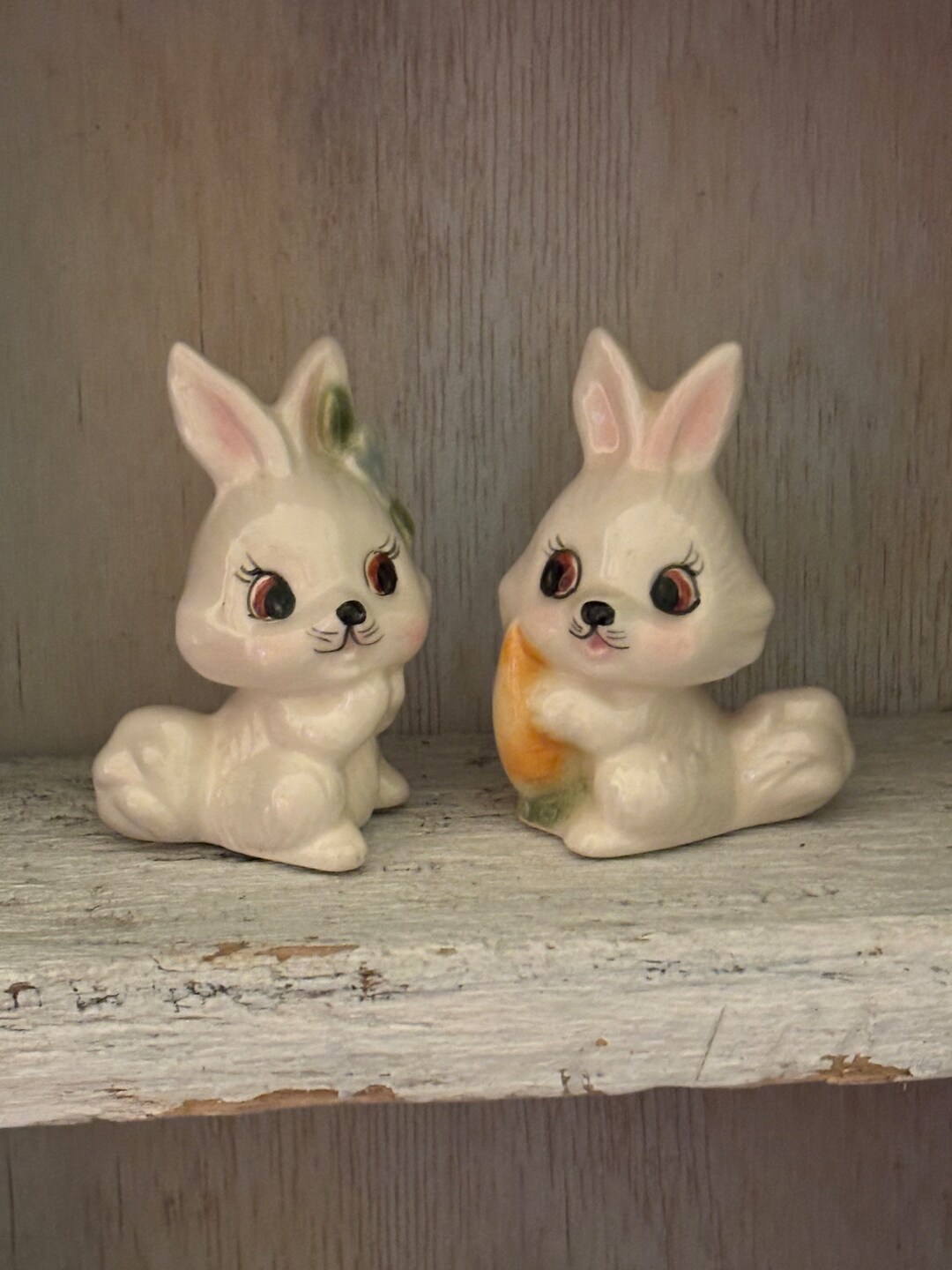 Small Rabbit Set Vintage Small Bunny Rabbit Figurine Set Spring Summer - Etsy