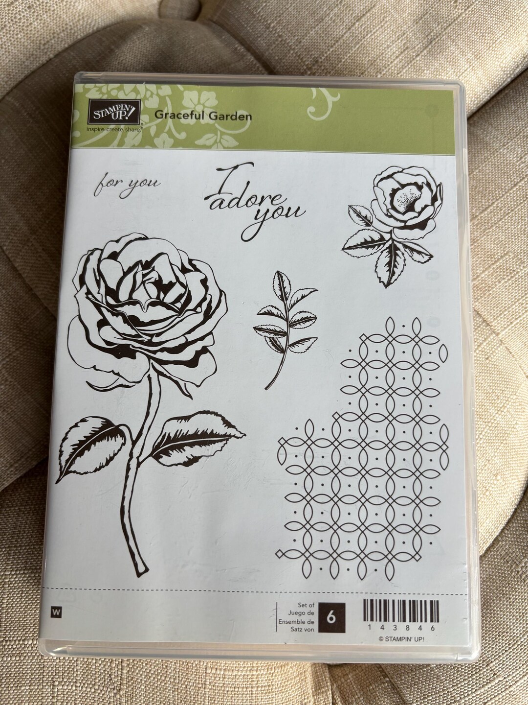 NEW Old Stock Stampin’ up Rubber Stamp Set Wood Mount Graceful Garden ...