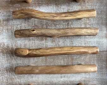 Light wood driftwood smooth drawer pulls handles hardware cabinet drawers 5” spaced