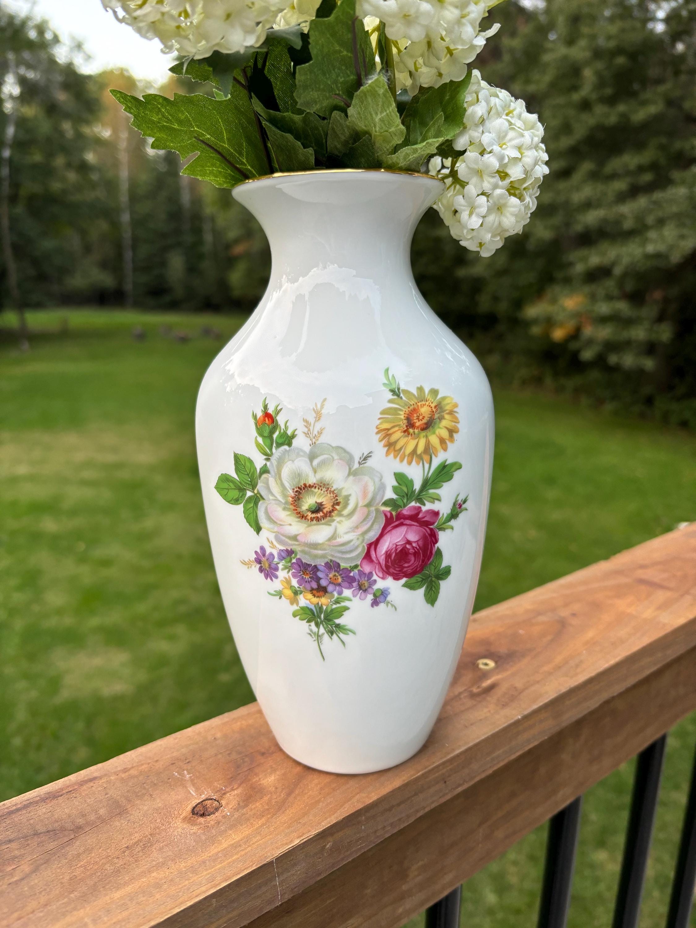 Hutschenreuther White Vase - Etsy