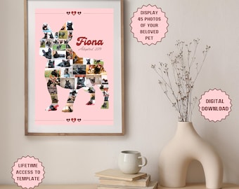 French Bulldog Photo Collage Template, Dog Memorial Gift (Digital Download)