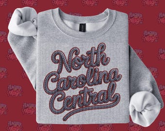 North Carolina Central Faux Strickschrift png | Öffner | HBCU Sublimation & DTF Digitaler Download