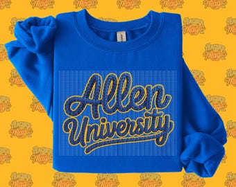 Allen University Faux Knit Script PNG | Orgulho Yellow Jacket das HBCUs | Download digital para sublimação e DTF