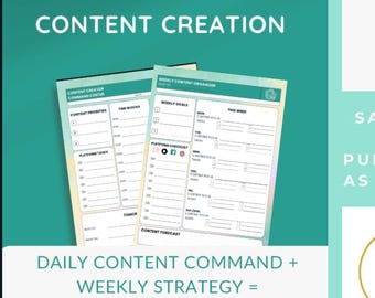 Content Creator Bundle | Daily & Weekly Planner Set | Social Media Planning System | Digital Content Bundle