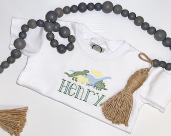 Embroidered Personalized Dinosaur Toddler Shirt