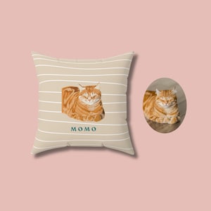 Custom Cat Pillow, Pet Pillow From Photo, Custom Dog Pillow, Custom Pet Portrait, Pet Memorial Gift, Gift For Dog Cat Lover, Pet Loss Gift