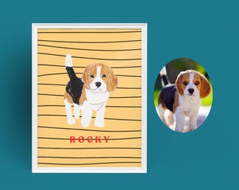 Custom Dog Portrait, Custom Dog Painting, Custom Dog Gifts, Gifts For Dog Lovers, Pet Loss Gift, Dog Mom, Custom Pet Portrait From Photo