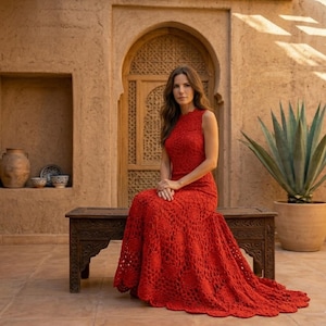 etsy red lace dress Red Lace Maxi Dress