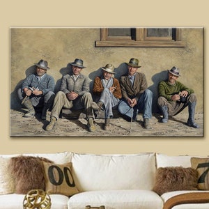 Celebrity Painting, Jeff Bridges, George Clooney, Sean Connery, Harrison Ford, Kevin Costner, Personalized Canvas Print, Made in USA