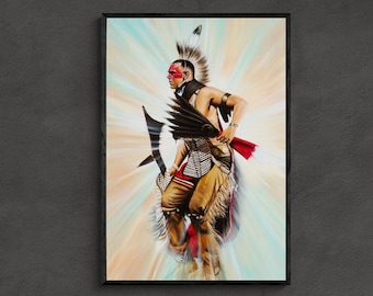 Print on Canvas, Native American Art, Indigenous Painting, Wall Decor, Personalized Canvas Print