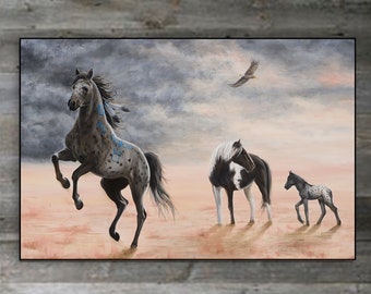 Print on Canvas, Horse Painting, Appaloosa Horse, Wall Art, Personalized Canvas Print