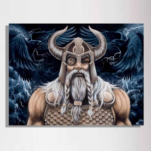 Print on Canvas, Viking, Norse, Fantasy Art, Odin Painting, Personalized, Canvas Print