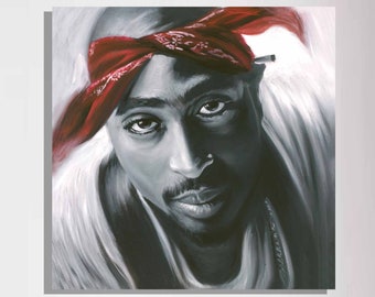 2Pac Print on Canvas, 2pac Painting, Pop Art, Music Artwork, Personalized Canvas Print