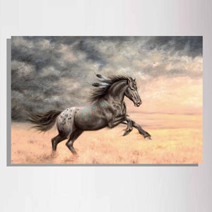 Print on Canvas, Horse Painting, Appaloosa Horse, Equine Art, Personalized Canvas Print