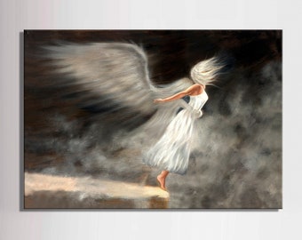 Angel Canvas Print, Suicide Prevention Artwork, Woman Wall Decor