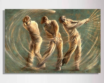 Ben Hogan Golf Swing Canvas Print, Sport Art Wall Decor