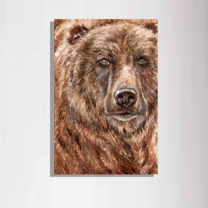 Print on Canvas, Grizzly Bear, Animal Painting, Wall Decor, Personalized Canvas Print