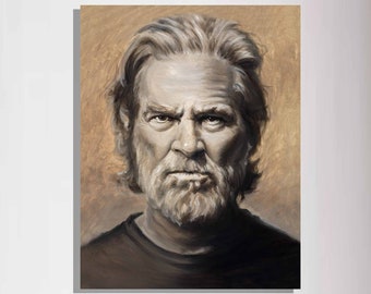 Print on Canvas, The Big Lebowski Painting, Jeff Bridges, Wall Art, Personalized Canvas Print