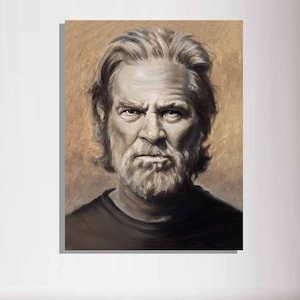 Print on Canvas, The Big Lebowski Painting, Jeff Bridges, Wall Art, Personalized Canvas Print image 1