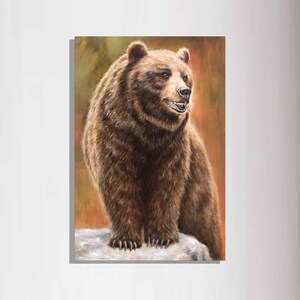 Print on Canvas, Grizzly Bear Painting, Wall Decor, Animal art, Personalized Canvas Print