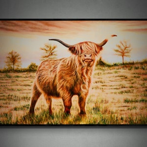 Print on Canvas, Highland cow, cow Painting, Farm house decor, Personalized Canvas Print