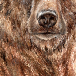 Print on Canvas, Grizzly Bear, Animal Painting, Wall Decor, Personalized Canvas Print image 5