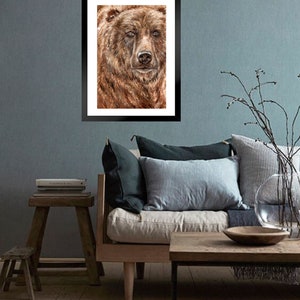 Print on Canvas, Grizzly Bear, Animal Painting, Wall Decor, Personalized Canvas Print image 3