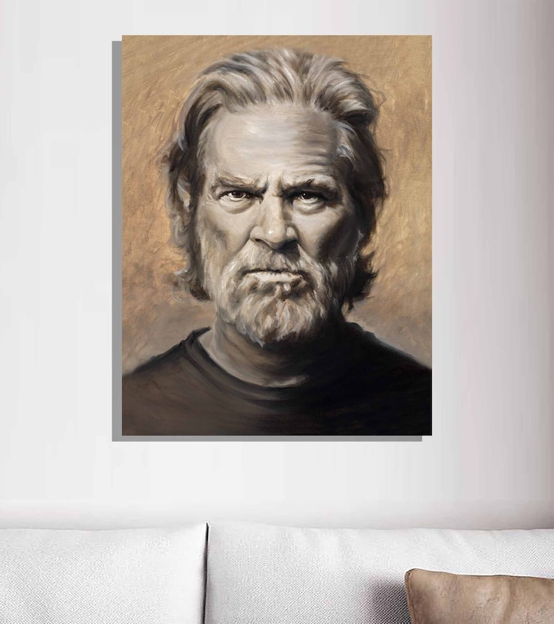 Print on Canvas, The Big Lebowski Painting, Jeff Bridges, Wall Art, Personalized Canvas Print image 1