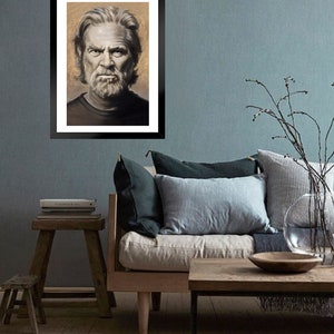 Print on Canvas, The Big Lebowski Painting, Jeff Bridges, Wall Art, Personalized Canvas Print image 3