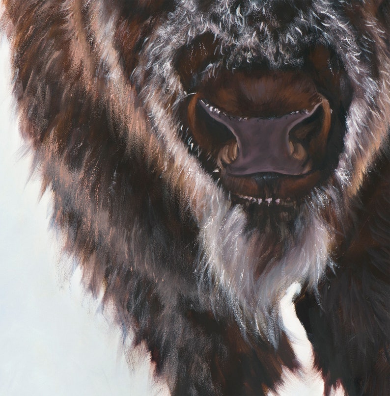 Print on Canvas, Buffalo Painting Bison Wildlife Art Personalized Canvas Print image 4