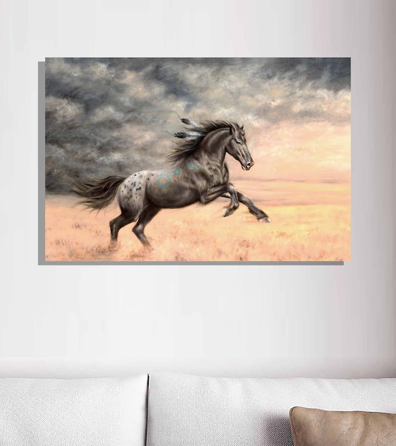 Appaloosa Horse Painting, Limited Edition Equine Art Print on Canvas