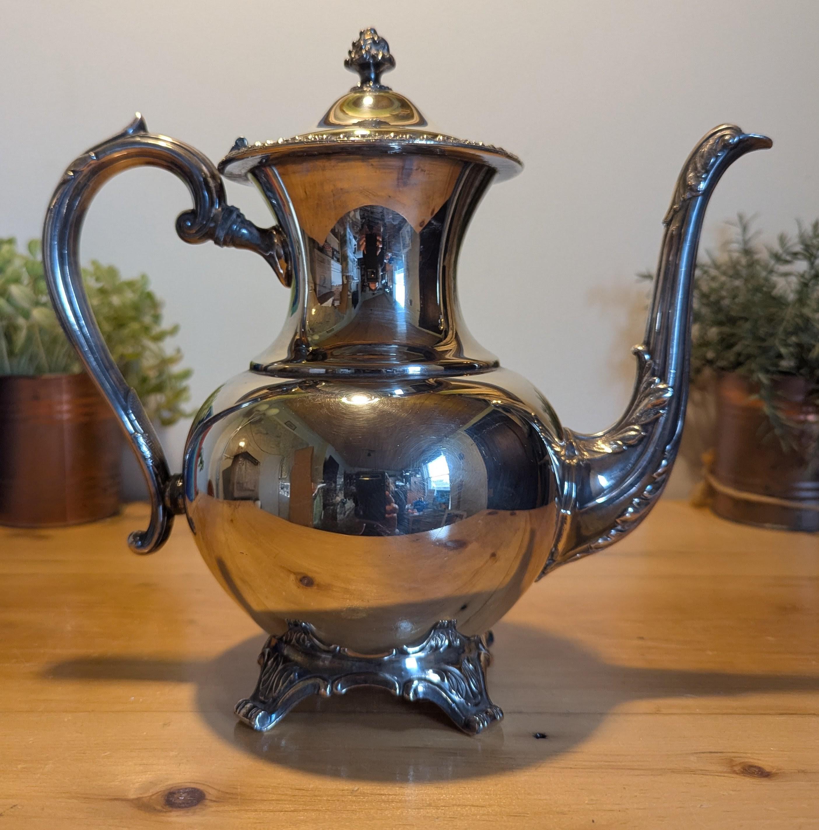 Vintage WM A ROGERS S.P. Copper Lead Mts Silver Plated Tea Coffee