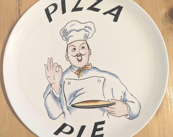 Juego de plato y fuente para pizza de cerámica Ironstone vintage Ideal