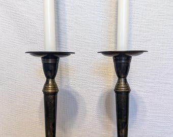 LOT DE 10 bougeoirs coniques traditionnels en argent pour chandelier