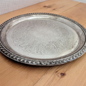 Vintage E.P. Brass Silver Plated Serving Tray