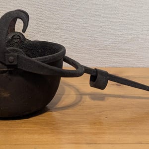 Vintage Cast Iron Pot with Hook
