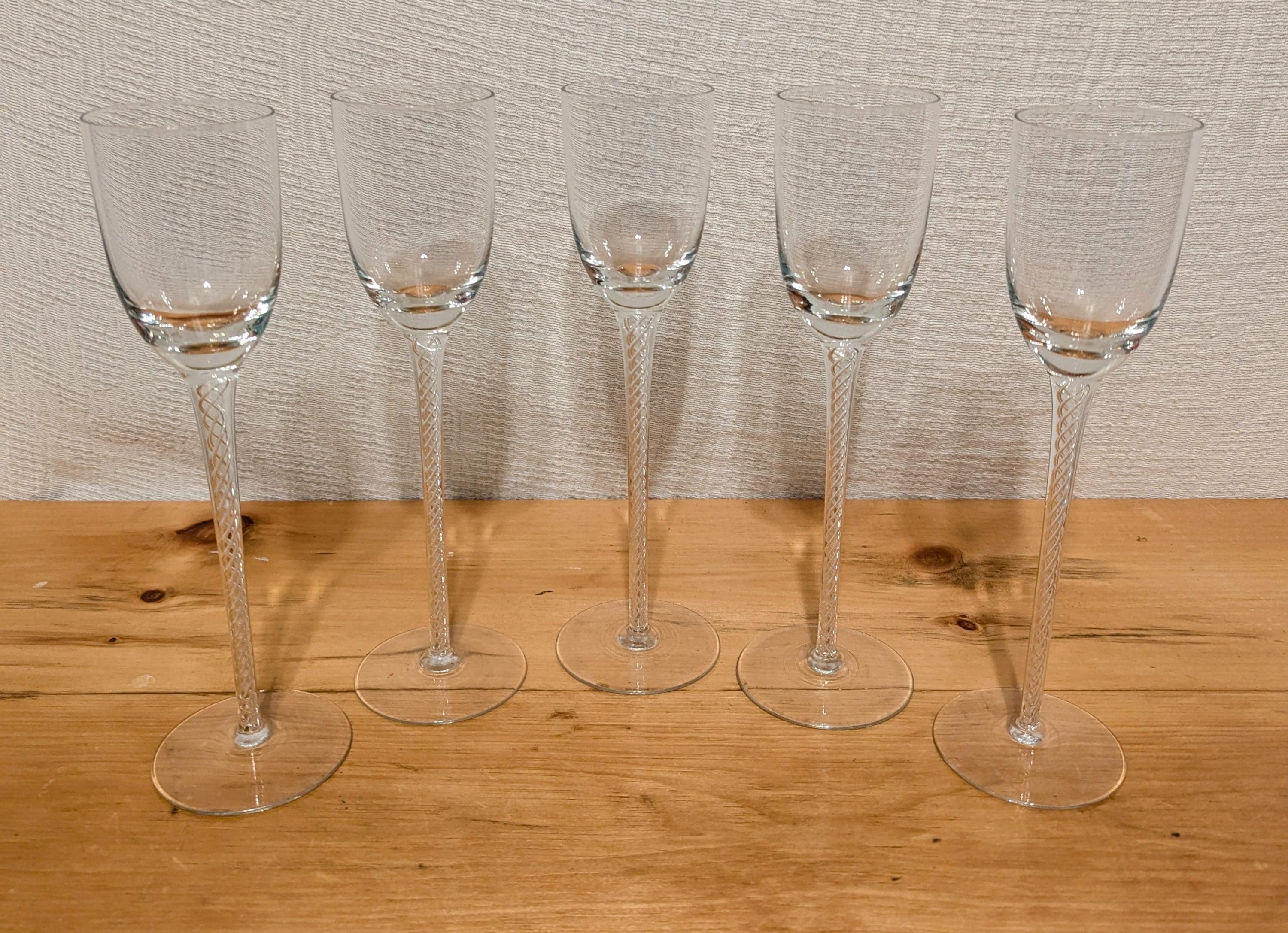 Twisted stem wine glasses - Etsy 日本