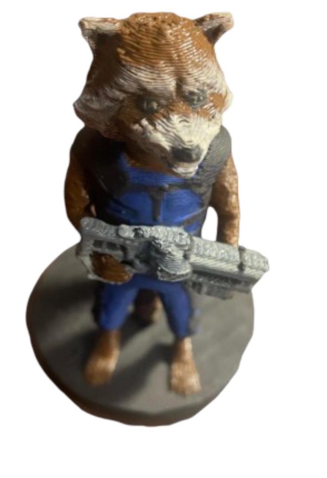 3D Printed Hand Painted Raccoon and Cute Tree Guardian Hero Figurine - Etsy