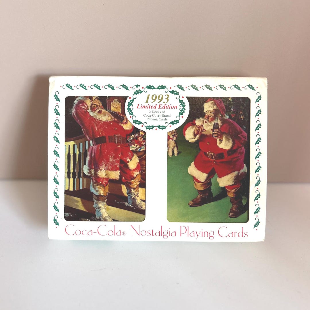 Vintage Coca-cola Santa Playing Cards Set - 1993 Collectible Tin